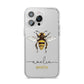 Watercolour Bee Personalised Name iPhone 14 Pro Max Clear Tough Case Silver