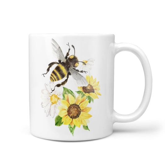 Watercolour Bee and Sunflowers 10oz Mug