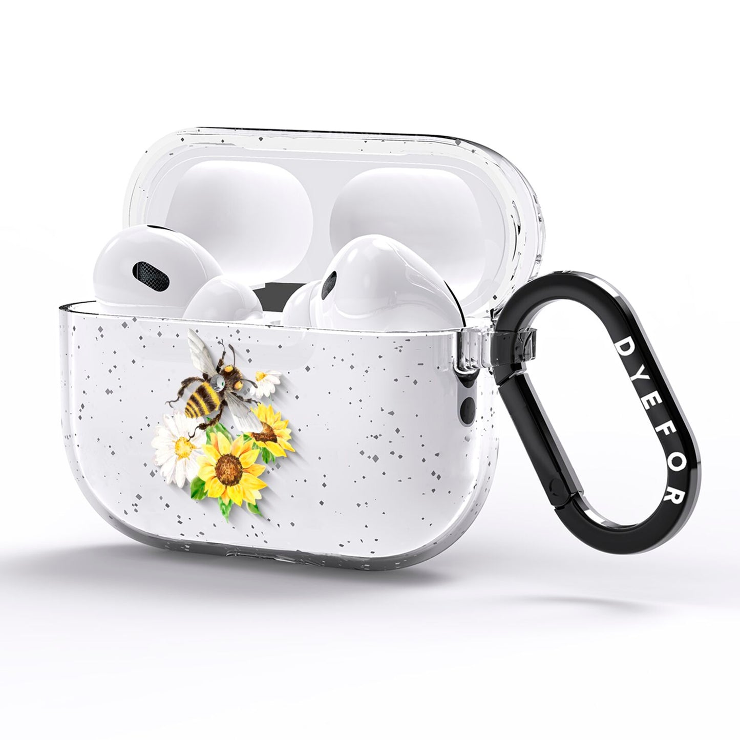 Watercolour Bee and Sunflowers AirPods Pro Glitter Case Side Image