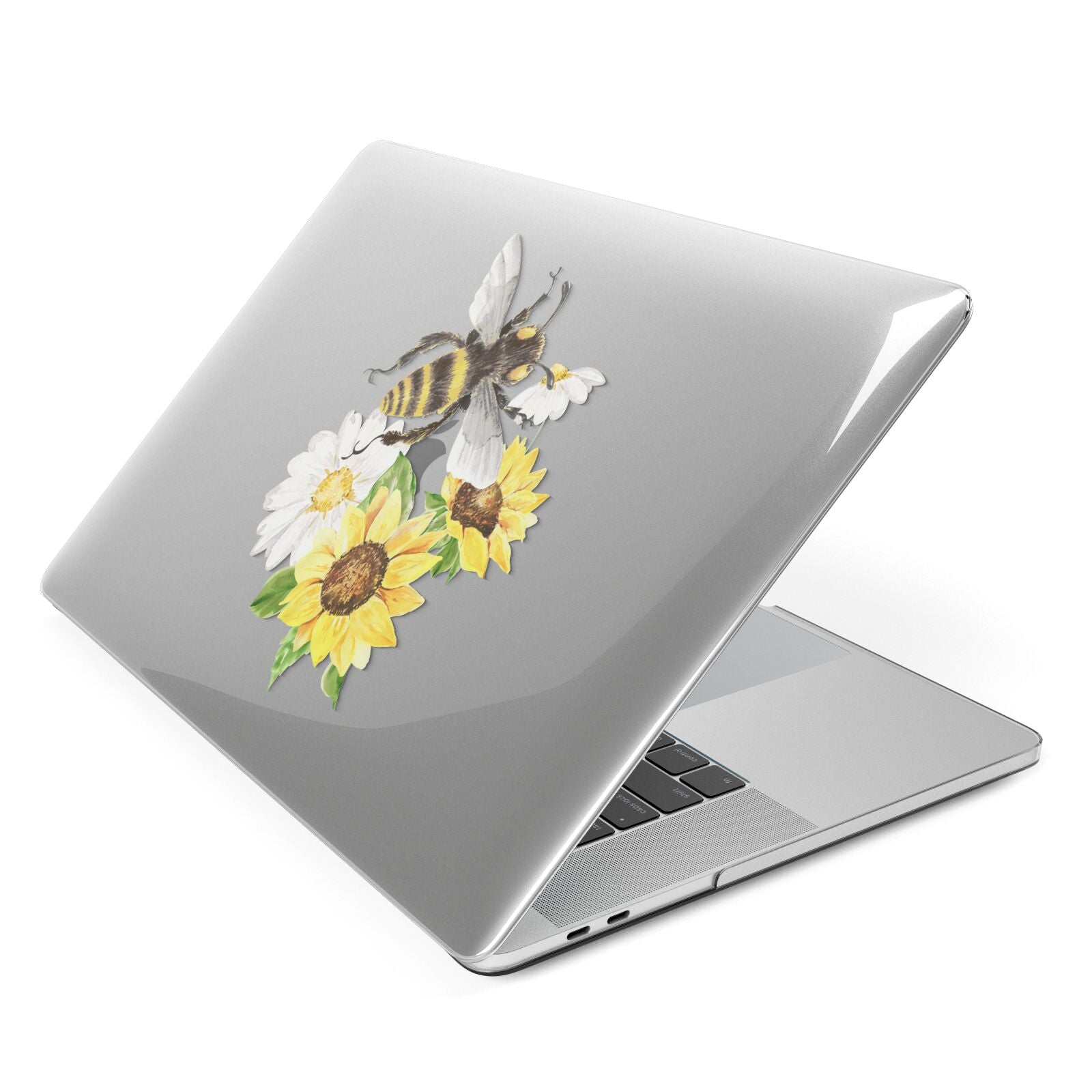 Watercolour Bee and Sunflowers Apple MacBook Case Side View