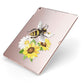 Watercolour Bee and Sunflowers Apple iPad Case on Rose Gold iPad Side View