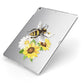 Watercolour Bee and Sunflowers Apple iPad Case on Silver iPad Side View