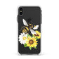 Watercolour Bee and Sunflowers Apple iPhone Xs Max Impact Case White Edge on Black Phone