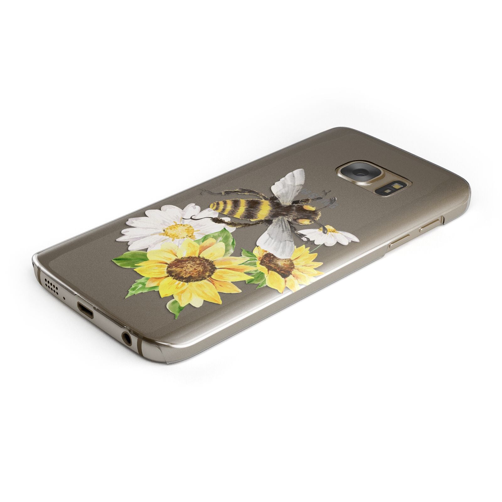 Watercolour Bee and Sunflowers Samsung Galaxy Case Bottom Cutout