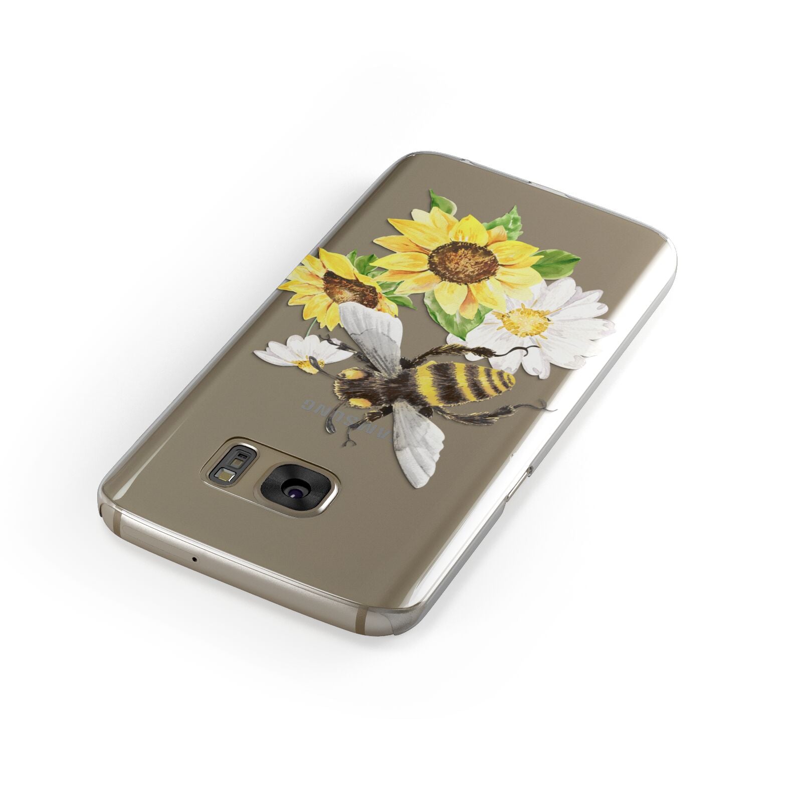 Watercolour Bee and Sunflowers Samsung Galaxy Case Front Close Up