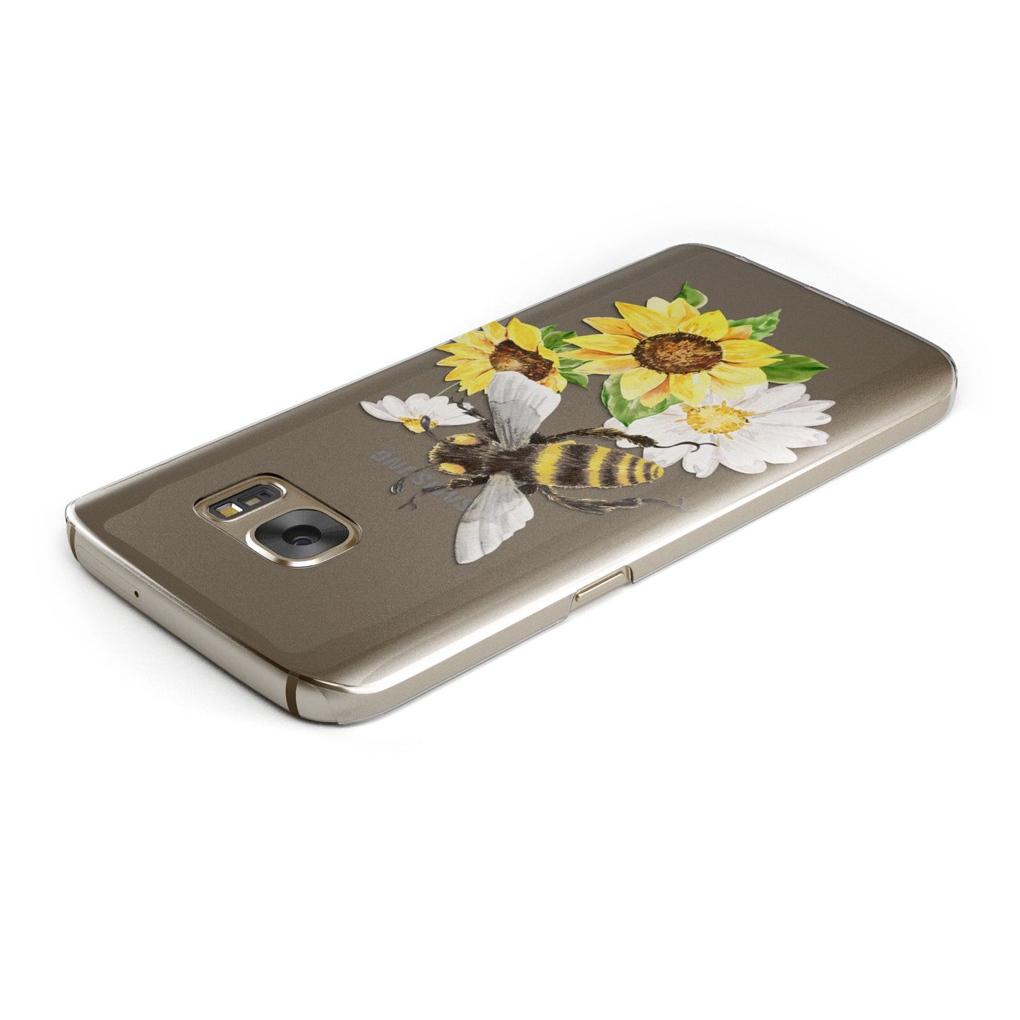 Watercolour Bee and Sunflowers Samsung Galaxy Case Top Cutout