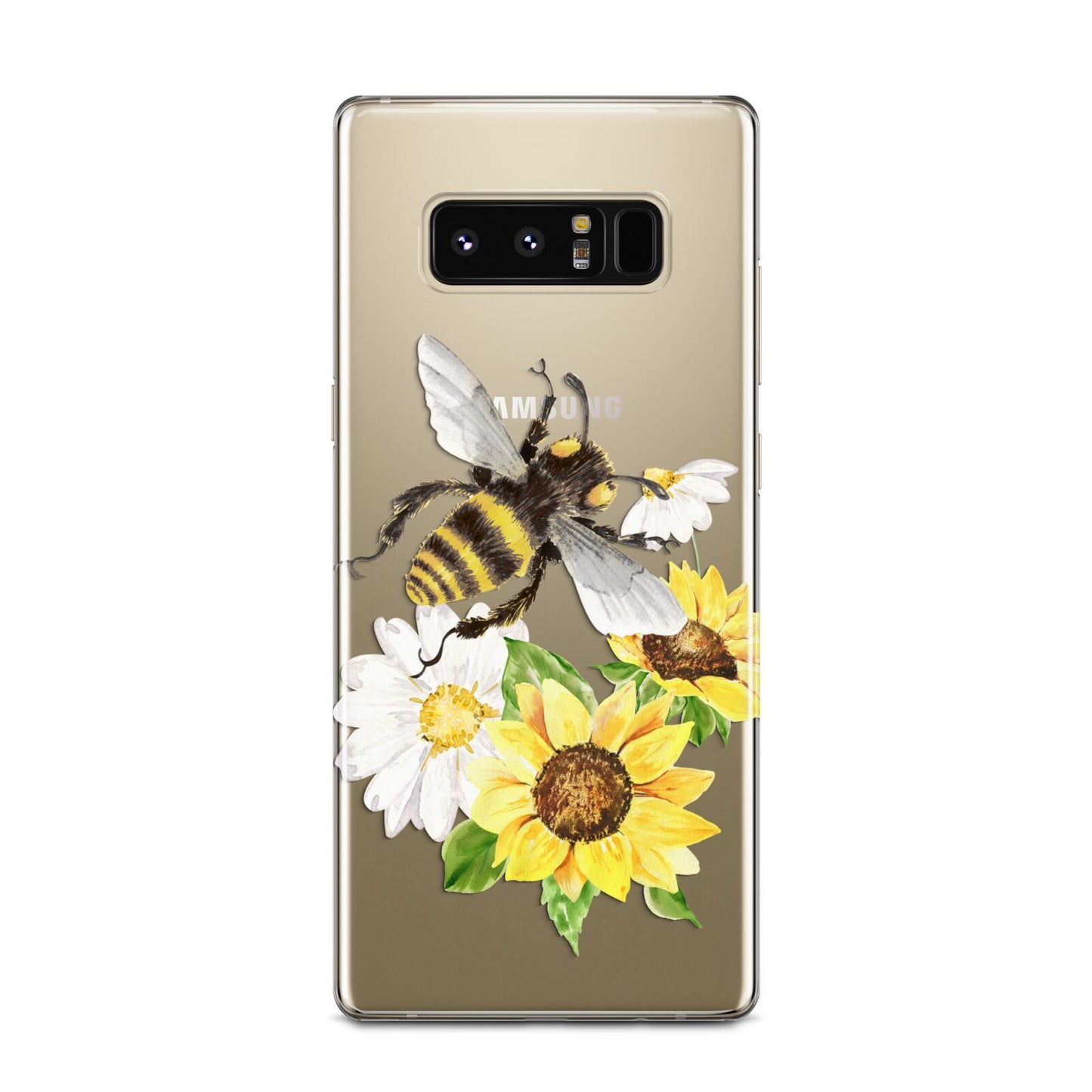 Watercolour Bee and Sunflowers Samsung Galaxy Note 8 Case