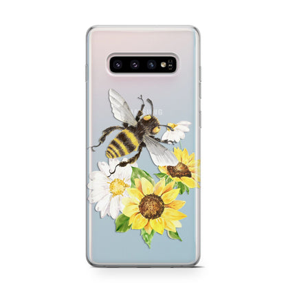 Watercolour Bee and Sunflowers Samsung Galaxy S10 Case