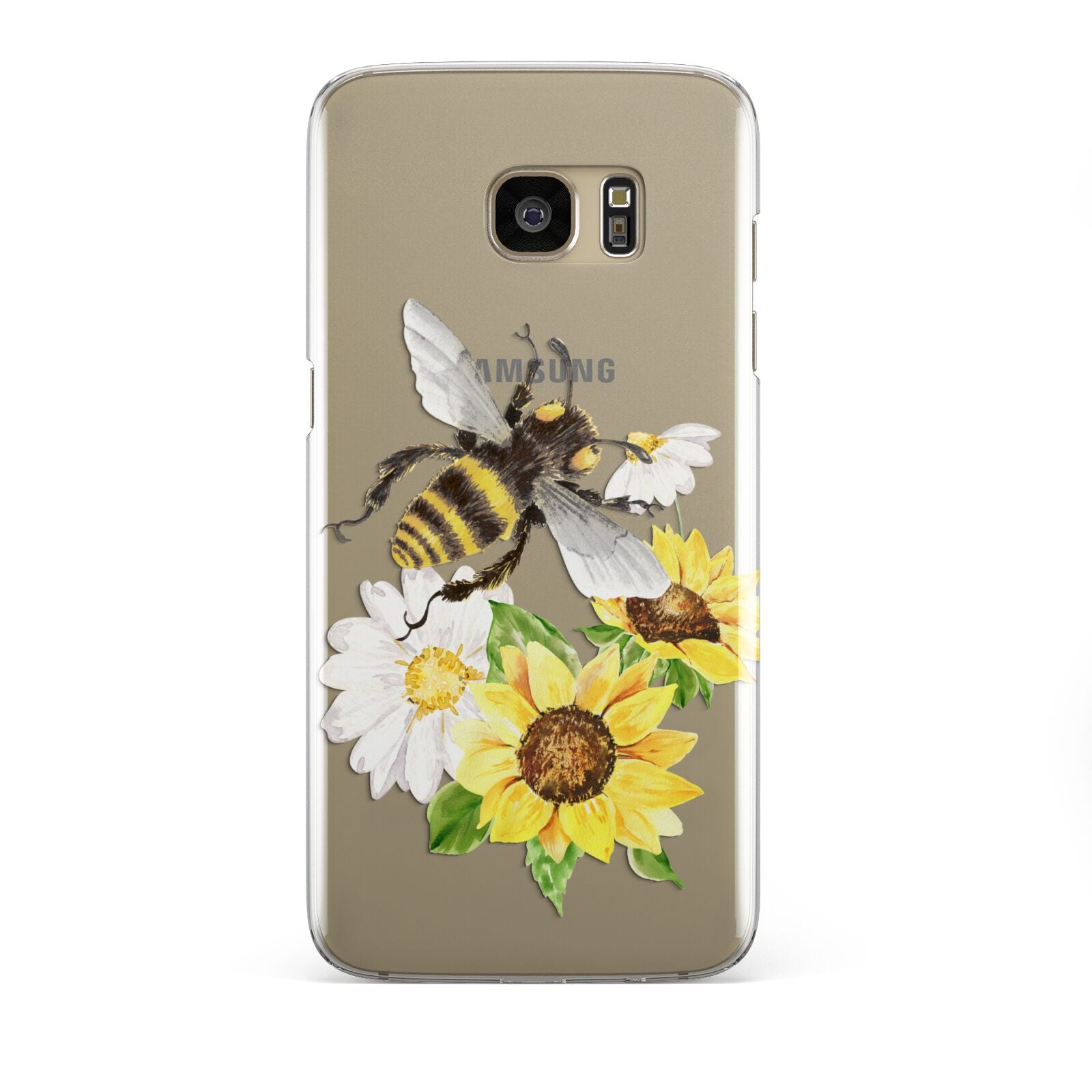 Watercolour Bee and Sunflowers Samsung Galaxy S7 Edge Case
