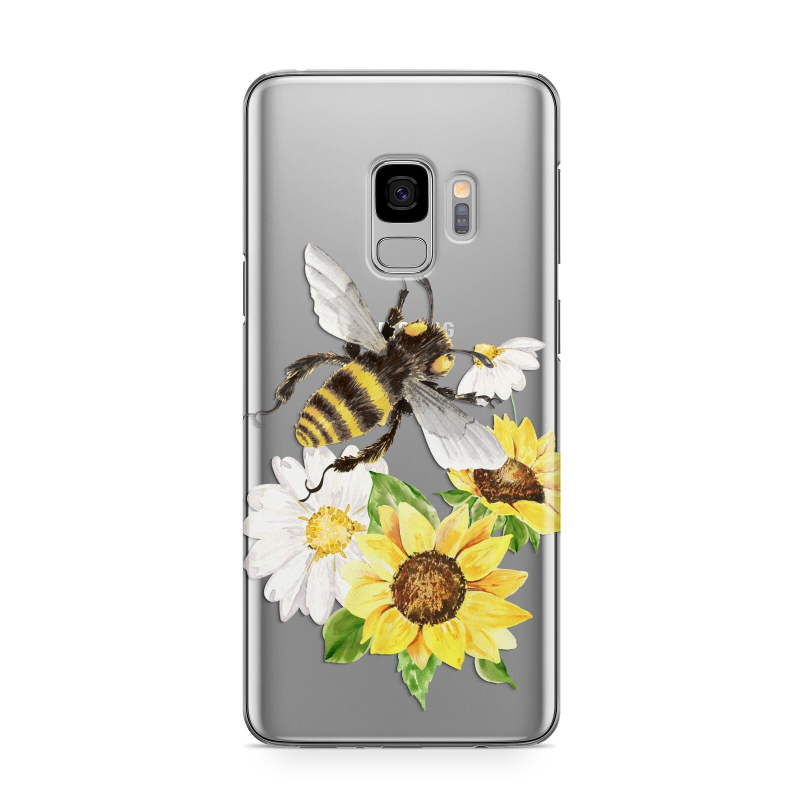 Watercolour Bee and Sunflowers Samsung Galaxy S9 Case