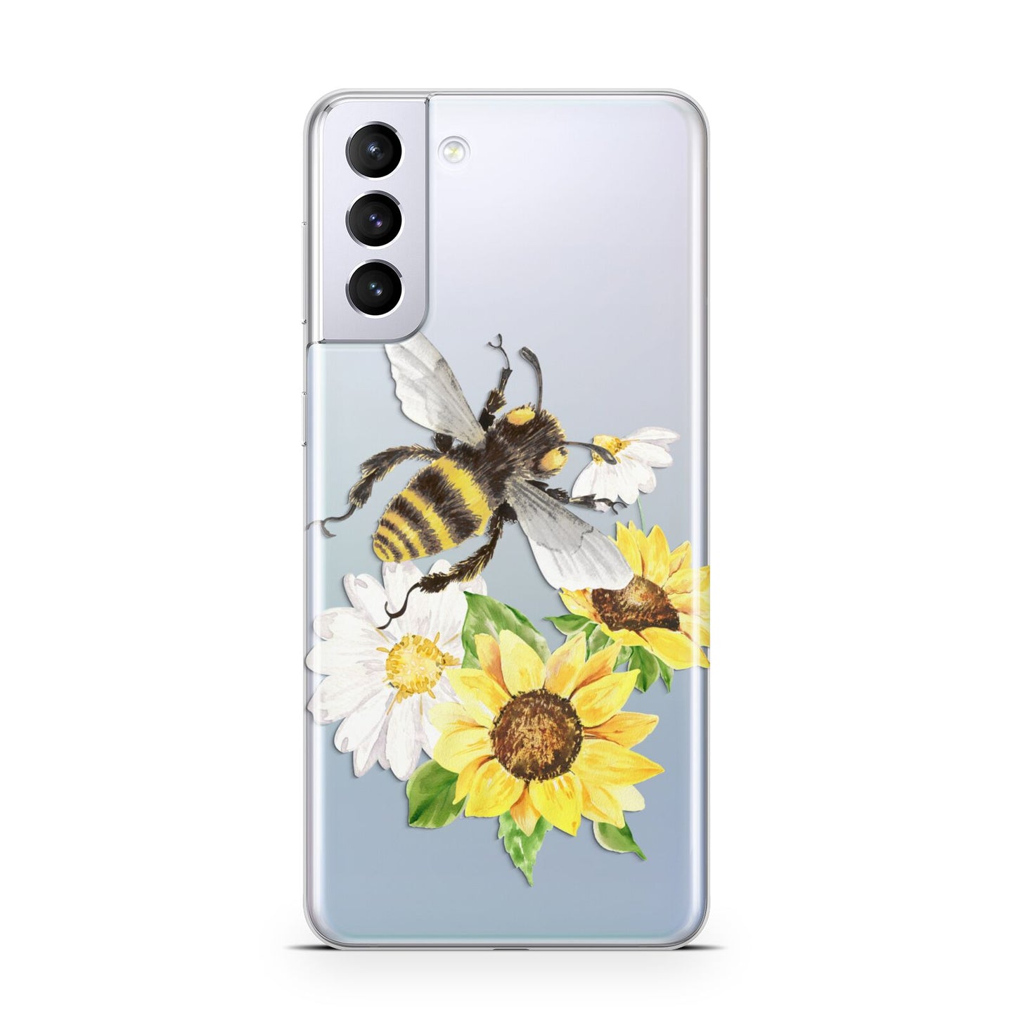 Watercolour Bee and Sunflowers Samsung S21 Plus Phone Case