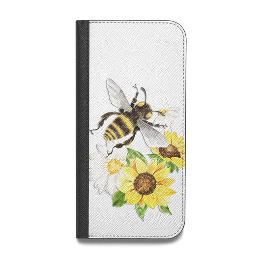 Watercolour Bee and Sunflowers Vegan Leather Flip Samsung Case