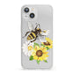 Watercolour Bee and Sunflowers iPhone 13 Clear Bumper Case