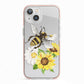 Watercolour Bee and Sunflowers iPhone 13 TPU Impact Case with Pink Edges