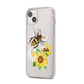 Watercolour Bee and Sunflowers iPhone 14 Plus Clear Tough Case Starlight Angled Image