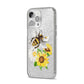 Watercolour Bee and Sunflowers iPhone 14 Pro Max Glitter Tough Case Silver Angled Image