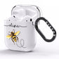 Watercolour Bee with Name AirPods Clear Case Side Image