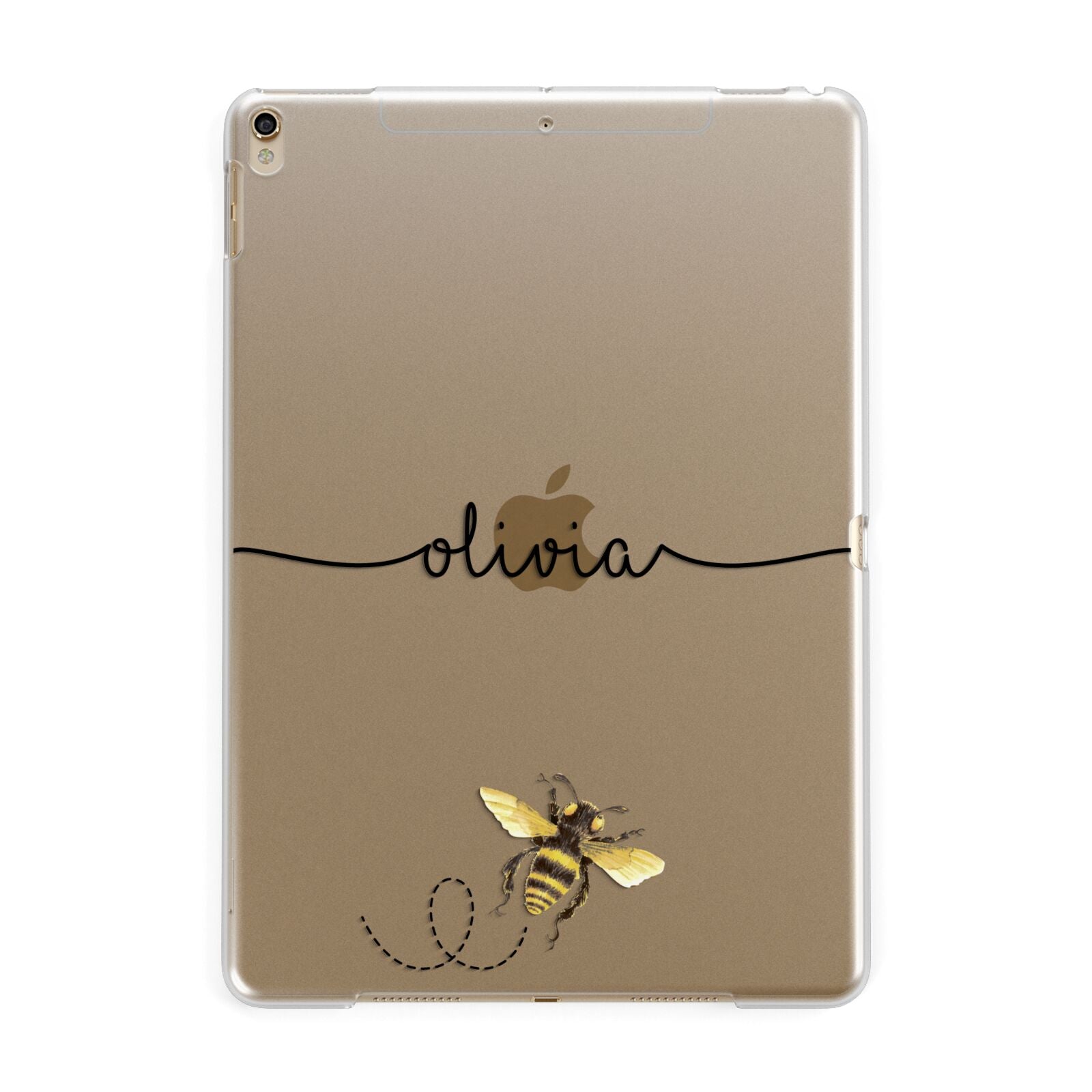 Watercolour Bee with Name Apple iPad Gold Case