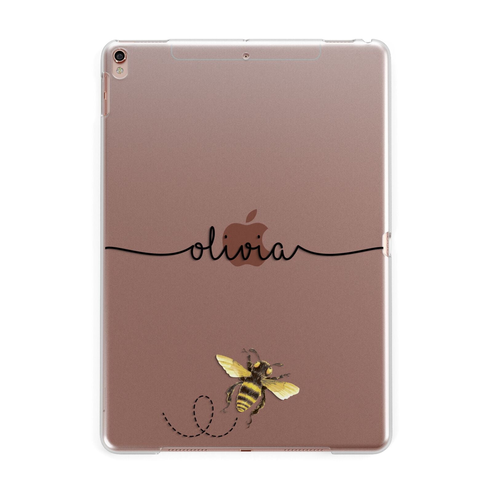 Watercolour Bee with Name Apple iPad Rose Gold Case
