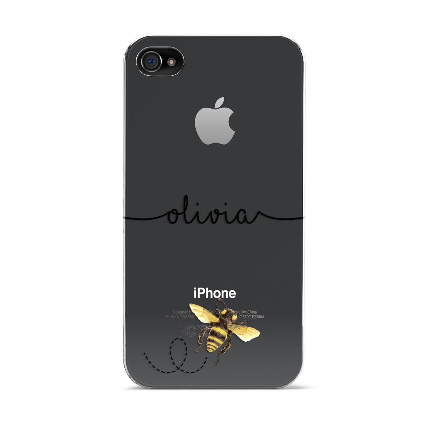 Watercolour Bee with Name Apple iPhone 4s Case