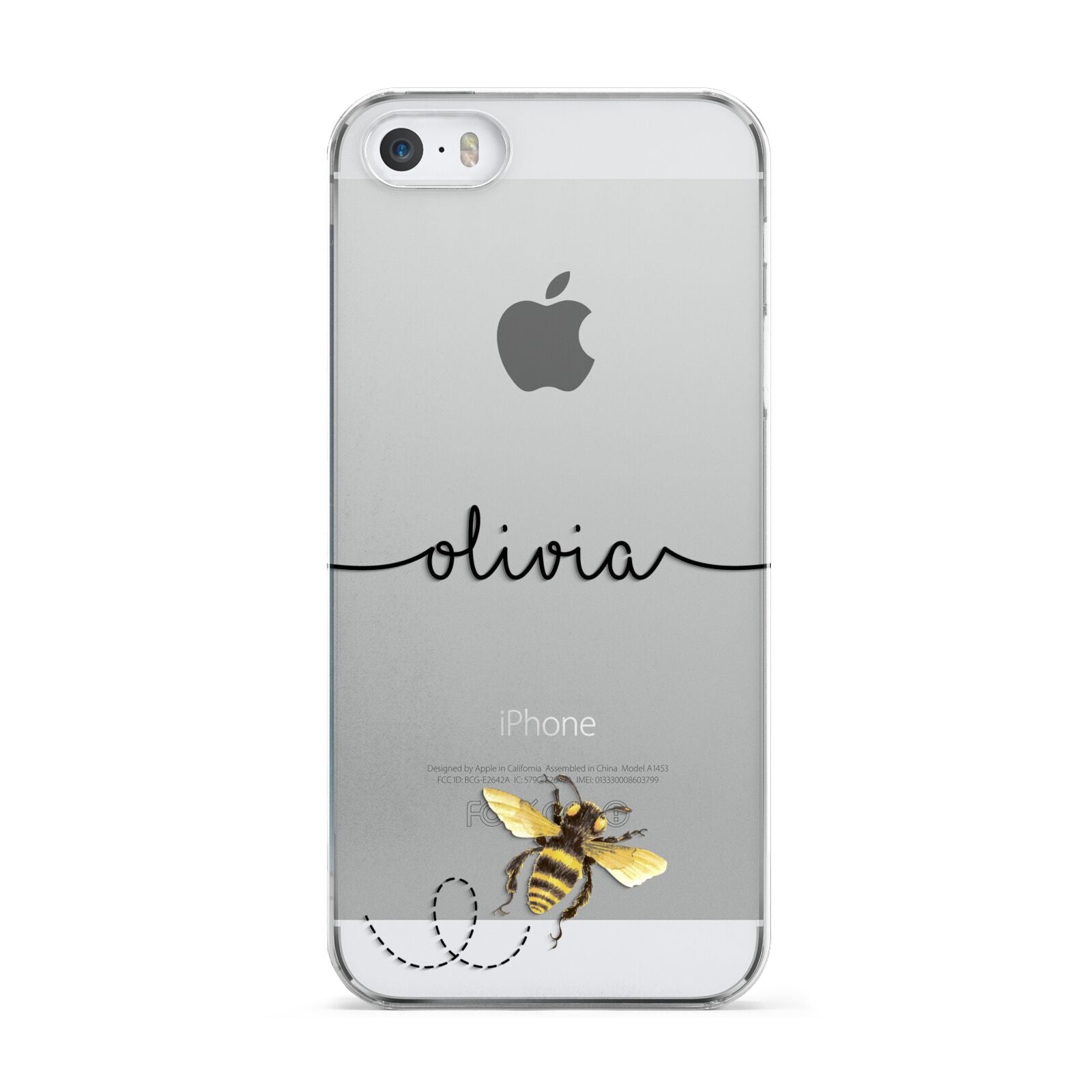 Watercolour Bee with Name Apple iPhone 5 Case