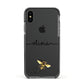 Watercolour Bee with Name Apple iPhone Xs Impact Case Black Edge on Black Phone