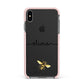 Watercolour Bee with Name Apple iPhone Xs Max Impact Case Pink Edge on Black Phone