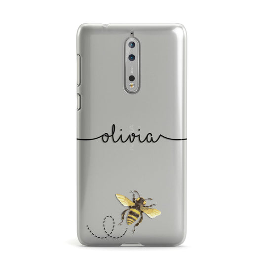 Watercolour Bee with Name Nokia Case
