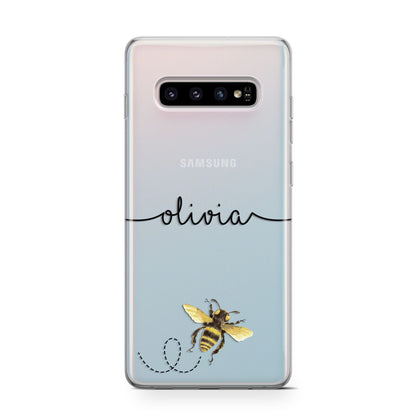 Watercolour Bee with Name Samsung Galaxy S10 Case