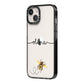 Watercolour Bee with Name iPhone 14 Black Impact Case Side Angle on Silver phone
