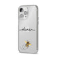 Watercolour Bee with Name iPhone 14 Pro Max Clear Tough Case Silver Angled Image
