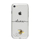 Watercolour Bee with Name iPhone 8 Bumper Case on Silver iPhone