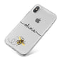 Watercolour Bee with Name iPhone X Bumper Case on Silver iPhone