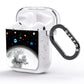 Watercolour Close up Moon with Name AirPods Glitter Case Side Image
