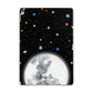 Watercolour Close up Moon with Name Apple iPad Gold Case