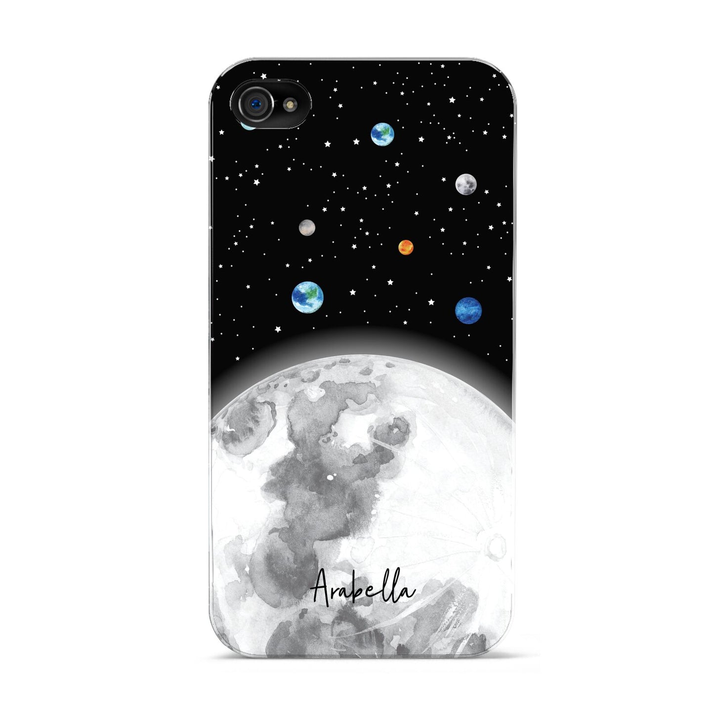 Watercolour Close up Moon with Name Apple iPhone 4s Case