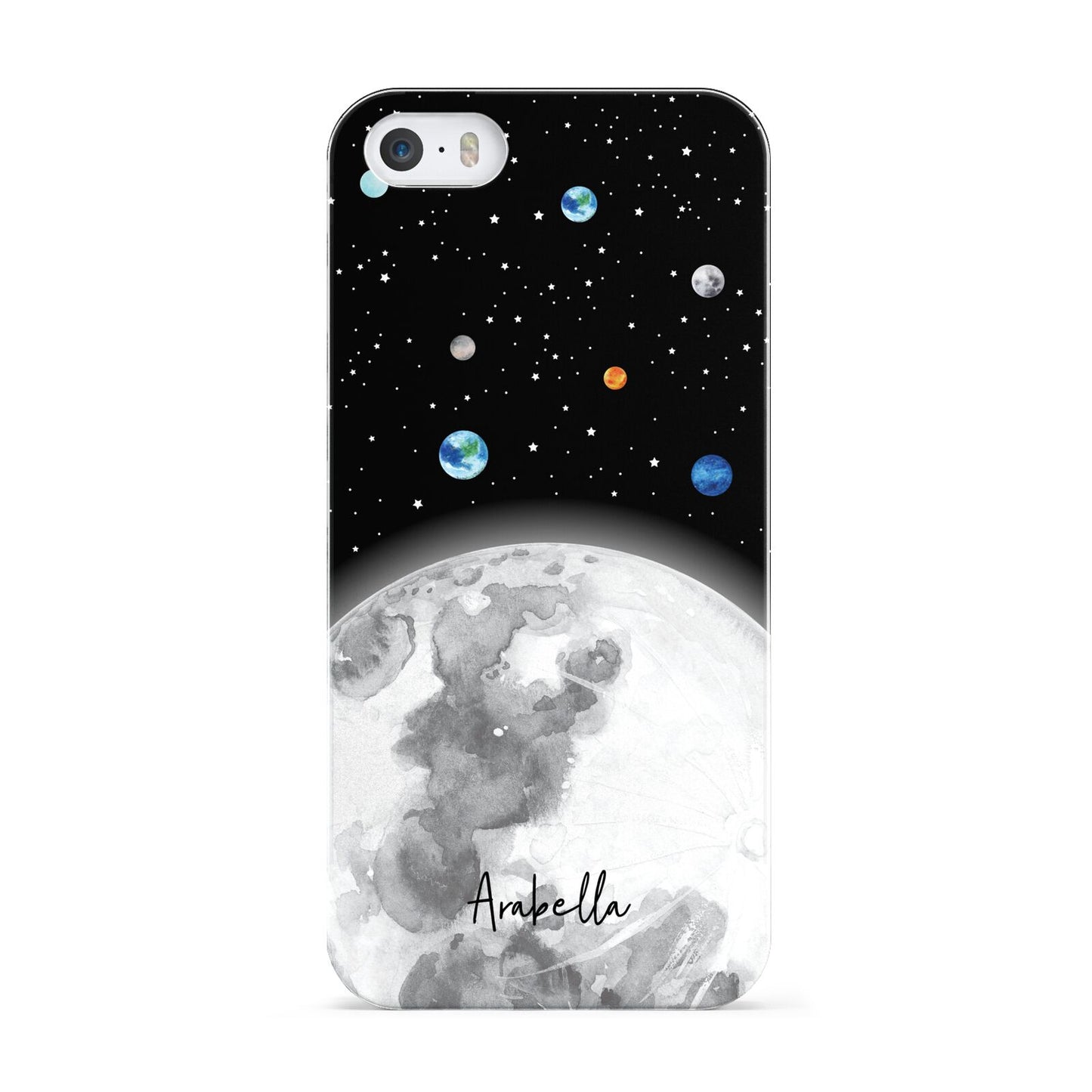 Watercolour Close up Moon with Name Apple iPhone 5 Case