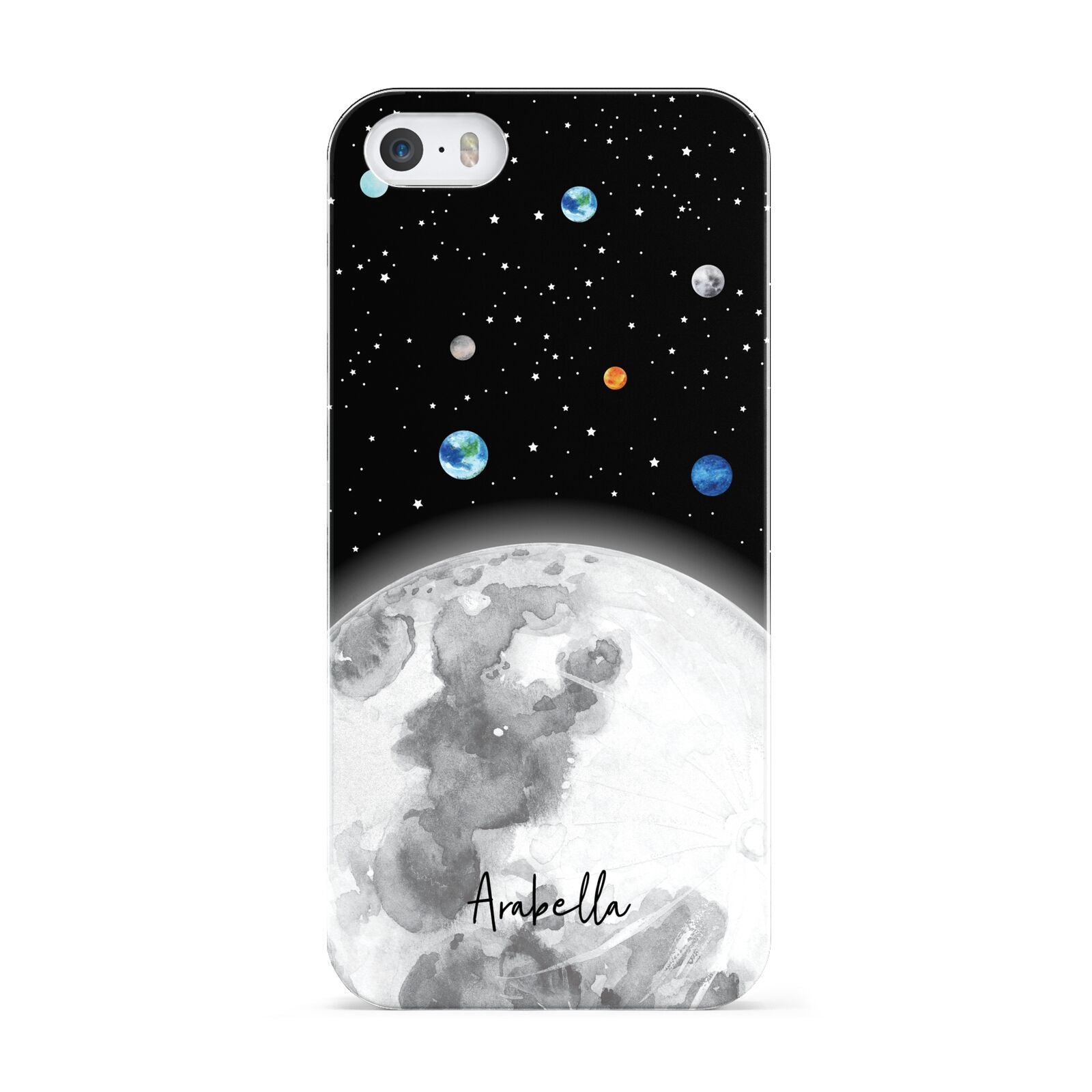 Watercolour Close up Moon with Name Apple iPhone 5 Case