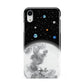 Watercolour Close up Moon with Name Apple iPhone XR White 3D Tough Case