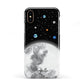 Watercolour Close up Moon with Name Apple iPhone XS 3D Tough