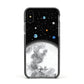 Watercolour Close up Moon with Name Apple iPhone Xs Impact Case Black Edge on Black Phone