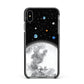 Watercolour Close up Moon with Name Apple iPhone Xs Max Impact Case Black Edge on Black Phone