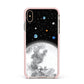 Watercolour Close up Moon with Name Apple iPhone Xs Max Impact Case Pink Edge on Gold Phone