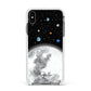 Watercolour Close up Moon with Name Apple iPhone Xs Max Impact Case White Edge on Black Phone