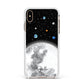 Watercolour Close up Moon with Name Apple iPhone Xs Max Impact Case White Edge on Gold Phone