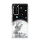 Watercolour Close up Moon with Name Huawei P40 Phone Case