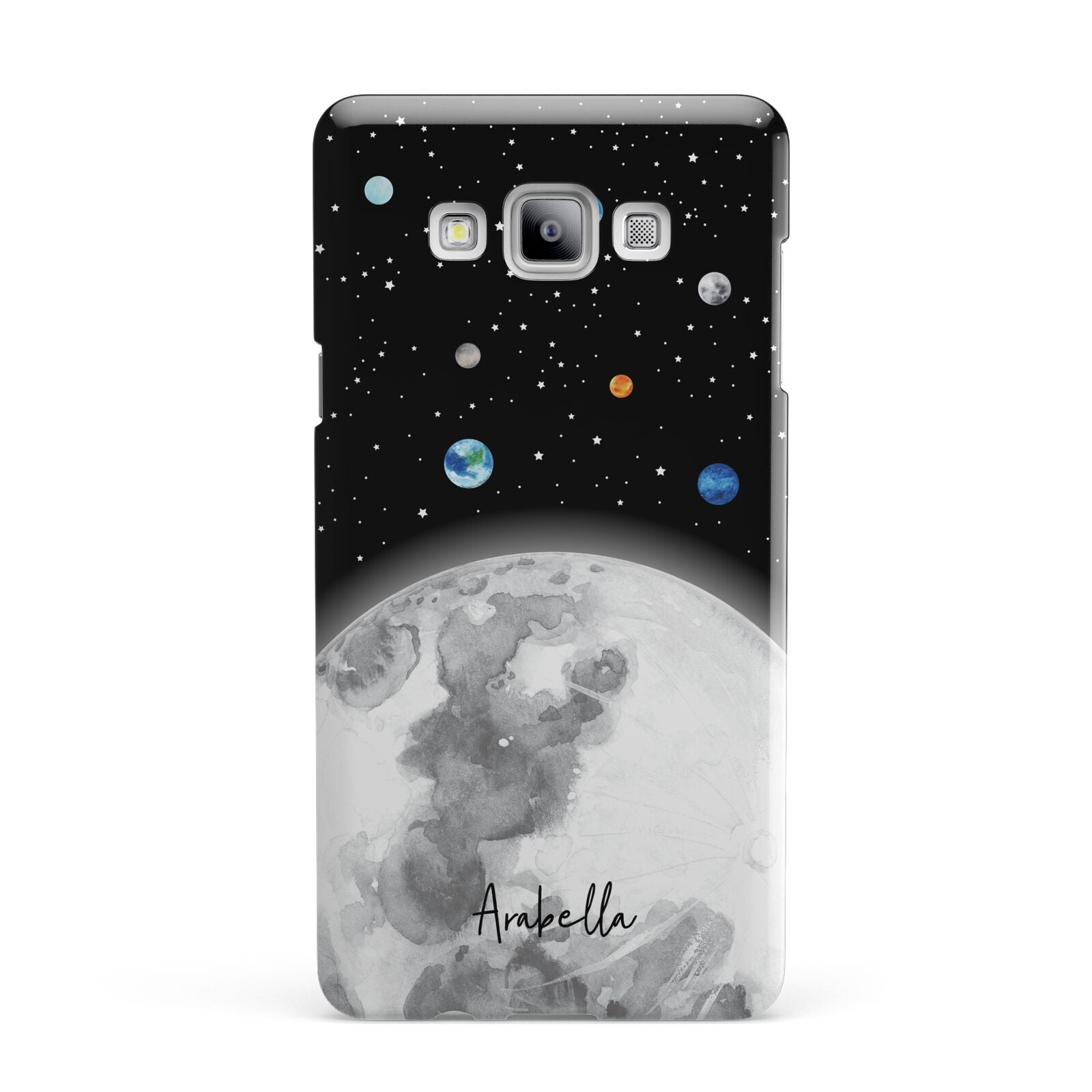 Watercolour Close up Moon with Name Samsung Galaxy A7 2015 Case