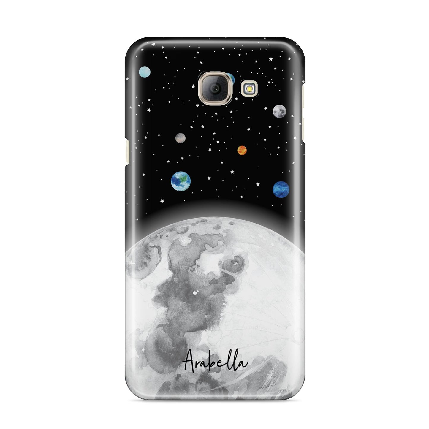 Watercolour Close up Moon with Name Samsung Galaxy A8 2016 Case