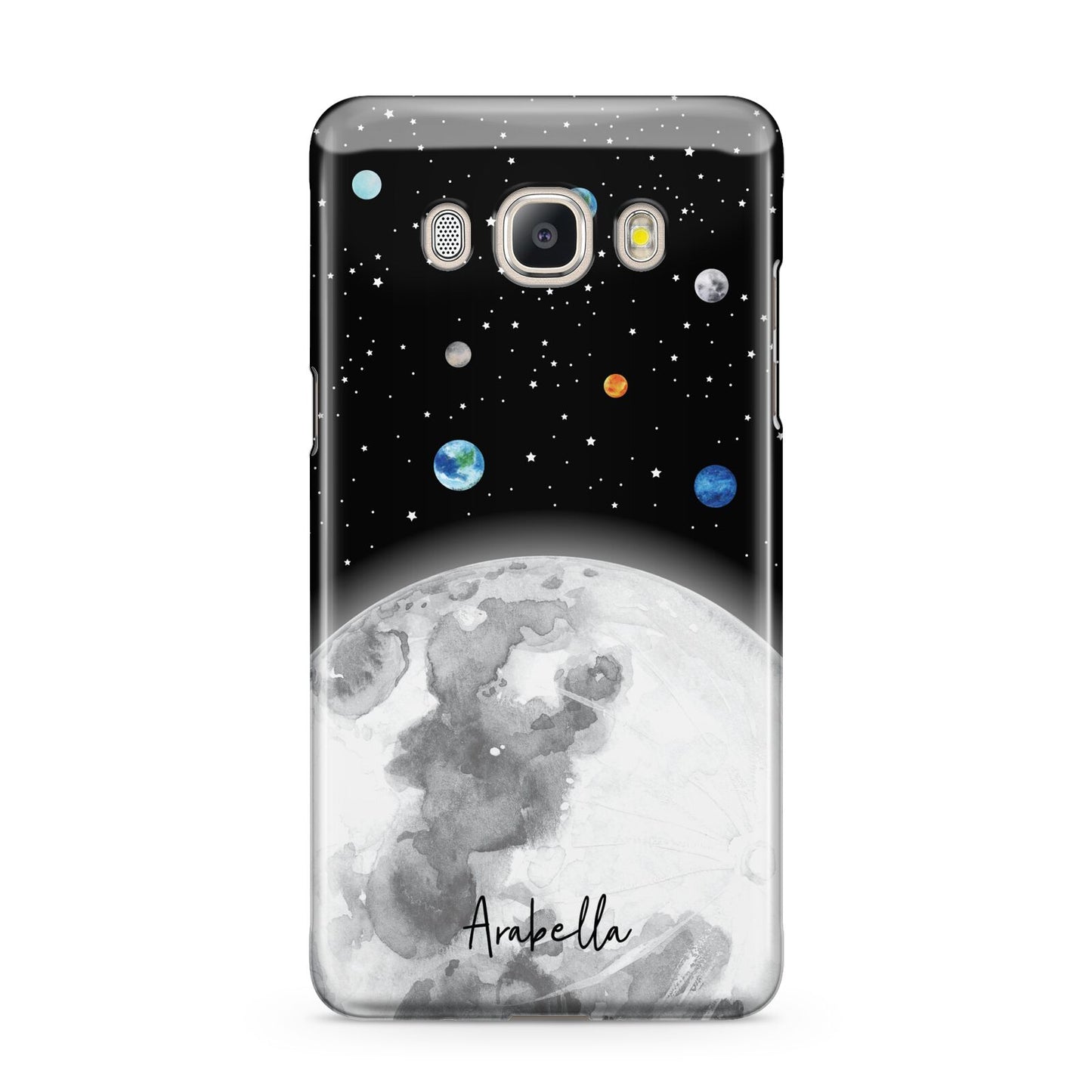 Watercolour Close up Moon with Name Samsung Galaxy J5 2016 Case