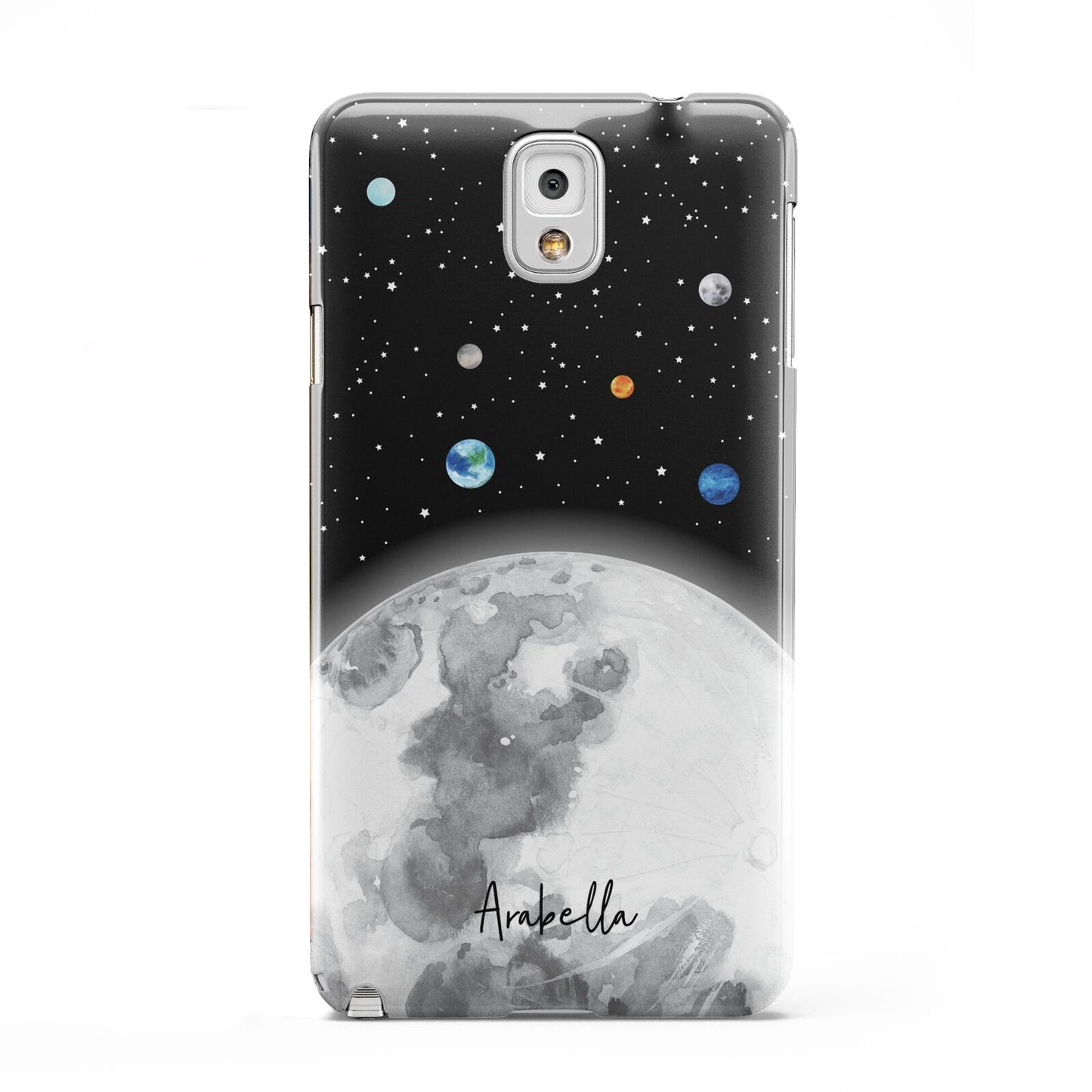 Watercolour Close up Moon with Name Samsung Galaxy Note 3 Case